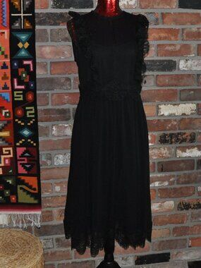Ted Baker London Porrla Lace Frill Midi Sleeveless Dress Black 3